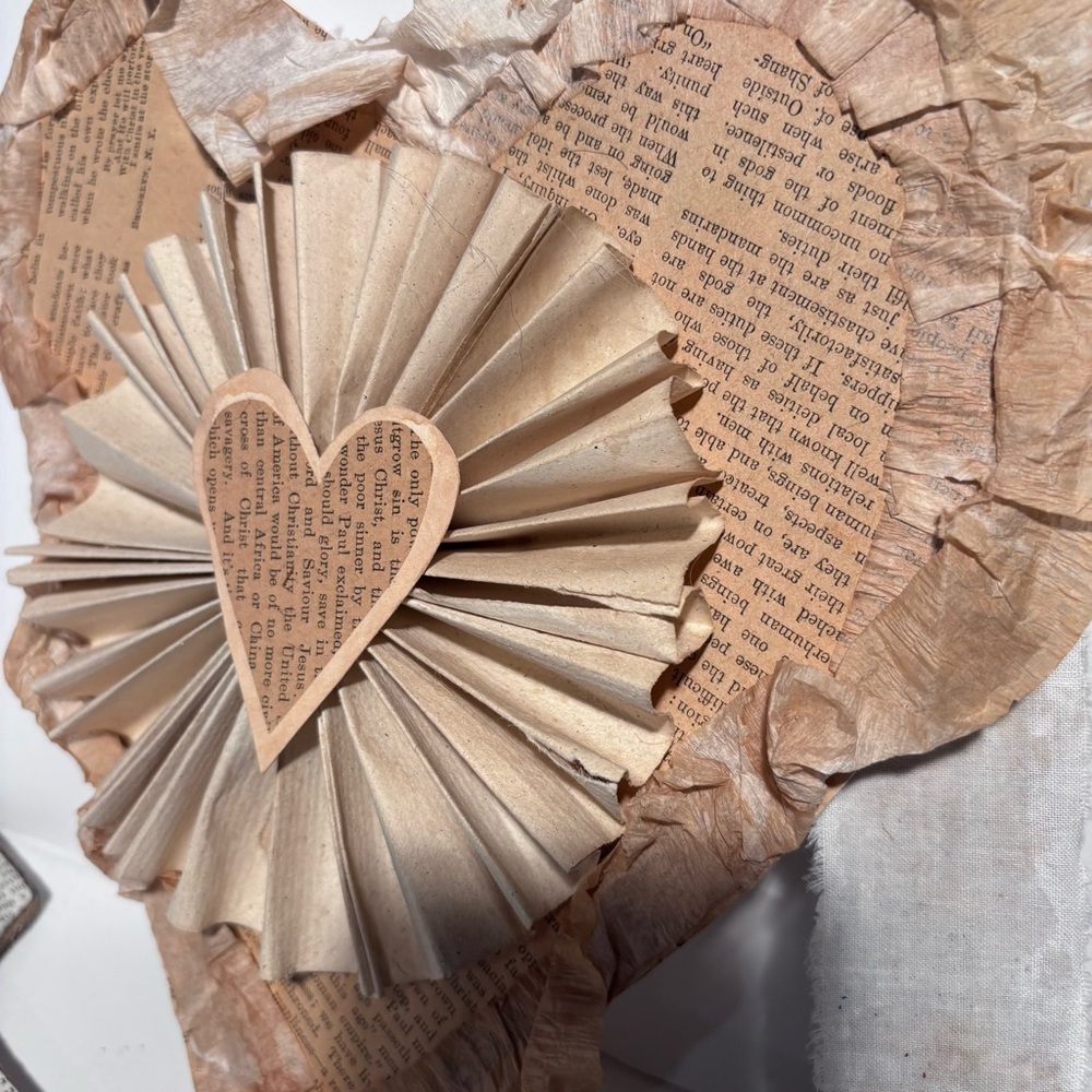 Set Of Handmade Valentines Decor Heart Plus Arrows Shabby Chic - Picture 3 of 6
